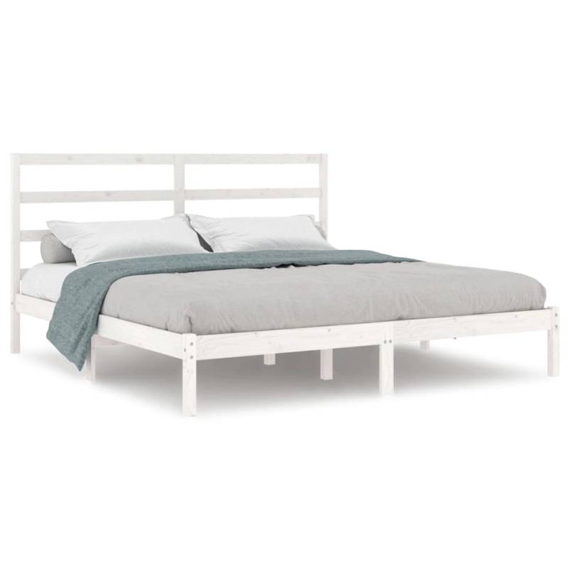 vidaXL Massivholzbett Weiß Kiefer 200x200 cm1083937 von VIDAXL