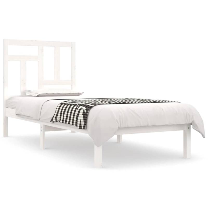 vidaXL Massivholzbett Weiß Kiefer 90x190 cm 3FT Single1156839 von VIDAXL