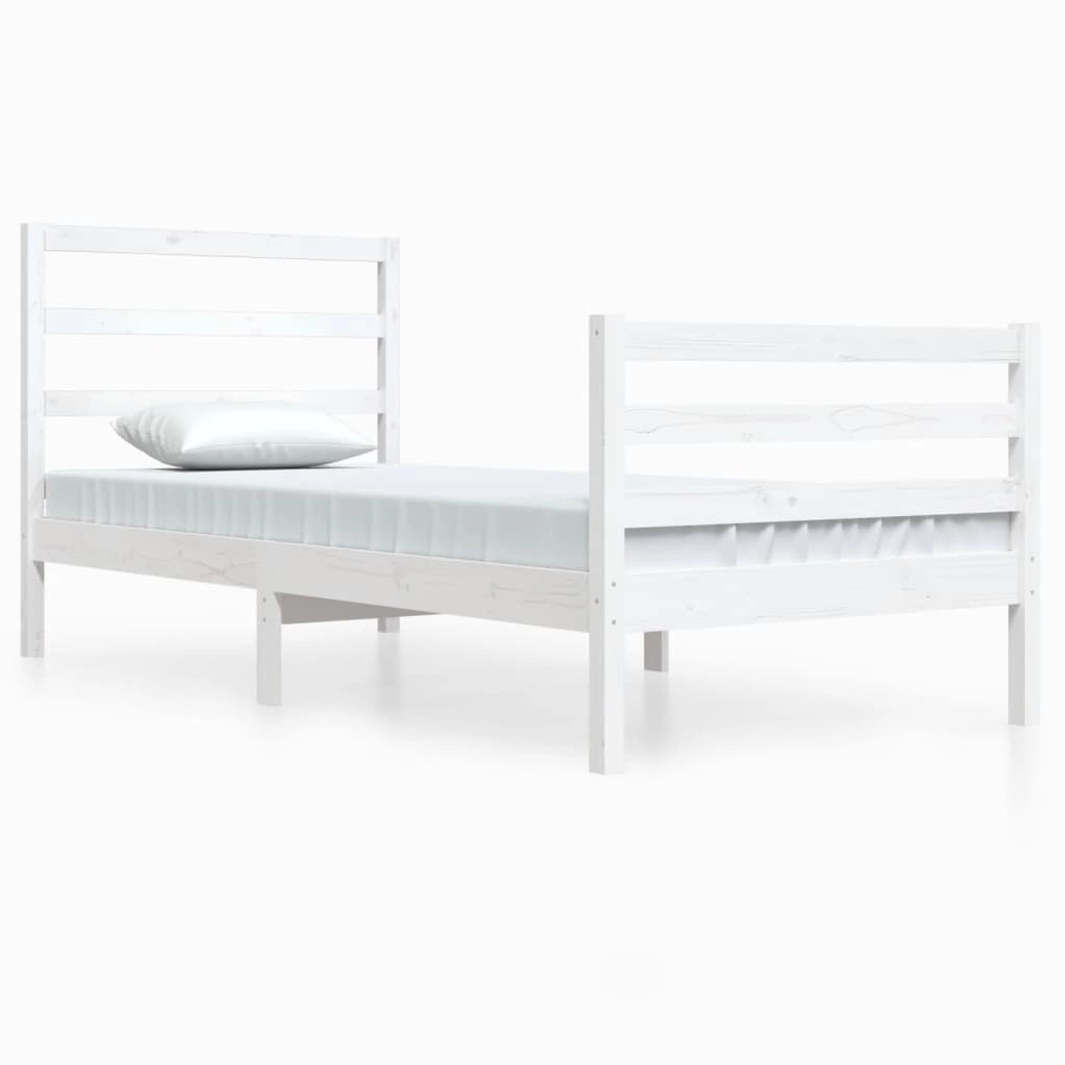 vidaXL Massivholzbett Weiß Kiefer 90x200 cm1083943 vidaXL Massivholzbett Weiß Kiefer 90x200 cm1083943 von VIDAXL