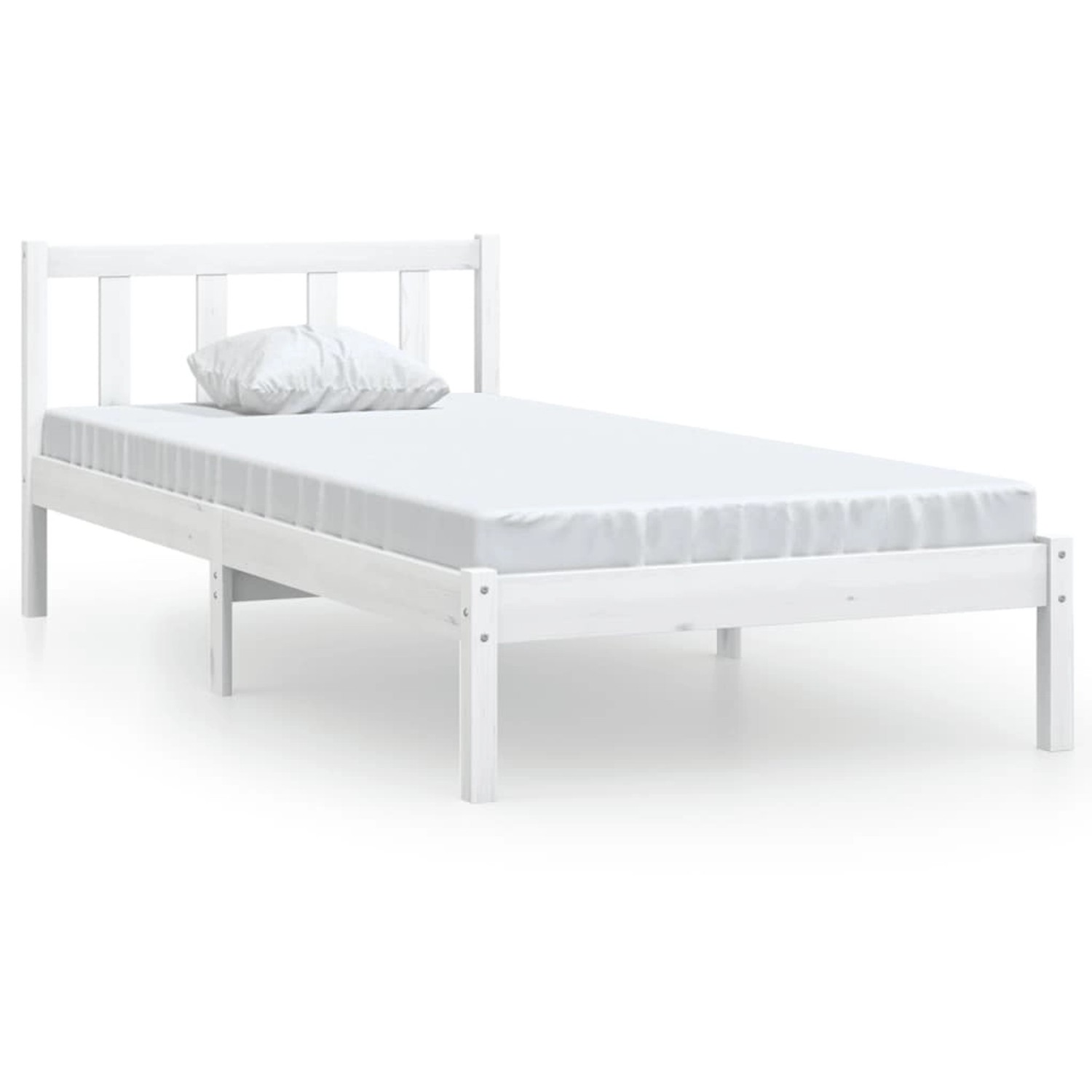vidaXL Massivholzbett Weiß Kiefer 90x200 cm923528 vidaXL Massivholzbett Weiß Kiefer 90x200 cm923528 von VIDAXL