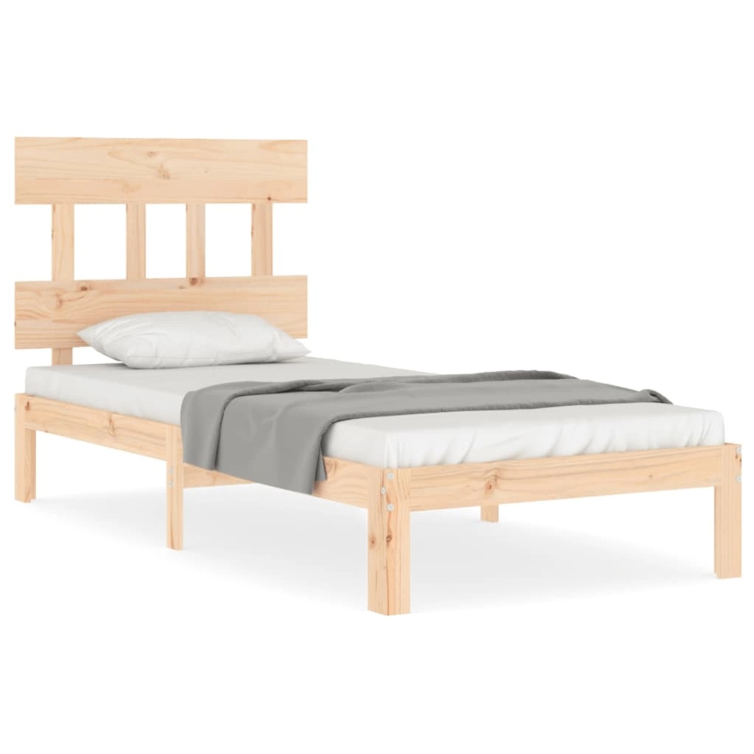 vidaXL Massivholzbett mit Kopfteil 3FT Single1689973 vidaXL Massivholzbett mit Kopfteil 3FT Single1689973 von VIDAXL