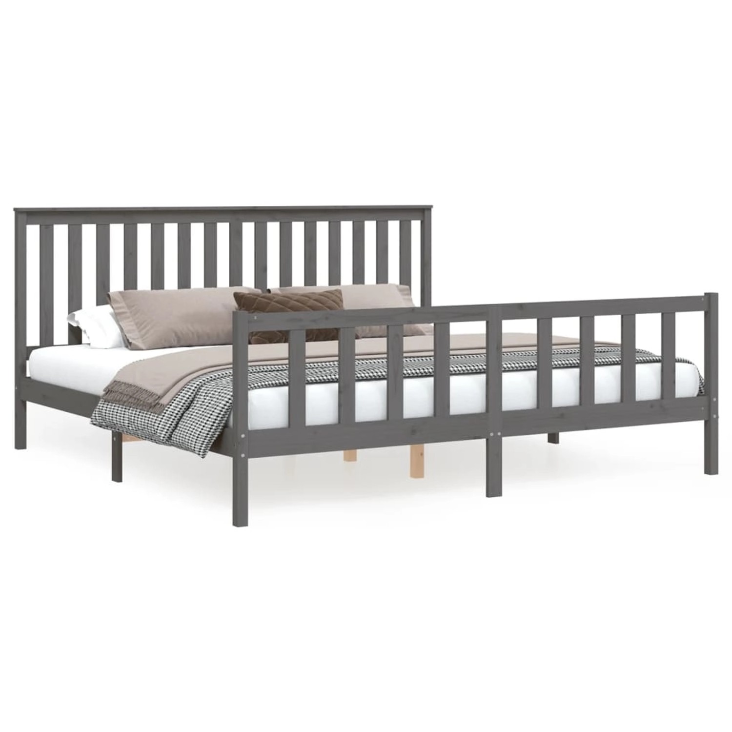 vidaXL Massivholzbett mit Kopfteil Grau 200x200 cm Kiefer1668406 vidaXL Massivholzbett mit Kopfteil Grau 200x200 cm Kiefer1668406 von VIDAXL