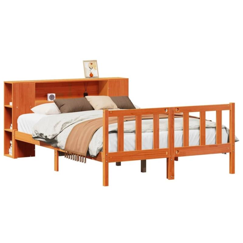 vidaXL Massivholzbett mit Regal ohne Matratze Wachsbraun 135x190 cm 3321668 vidaXL Massivholzbett mit Regal ohne Matratze Wachsbraun 135x190 cm 3321668 von VIDAXL