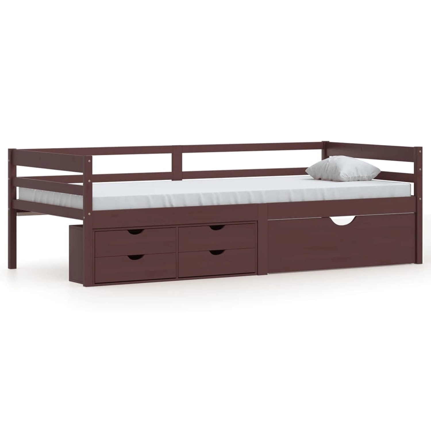 vidaXL Massivholzbett mit Schubladen Dunkelbraun Kiefer 90x200 cm884161 vidaXL Massivholzbett mit Schubladen Dunkelbraun Kiefer 90x200 cm884161 von VIDAXL