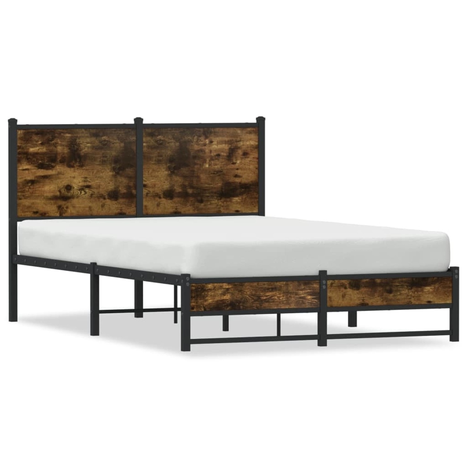 vidaXL Metallbett ohne Matratze Räuchereiche 120x190 cm 4007829 von VIDAXL