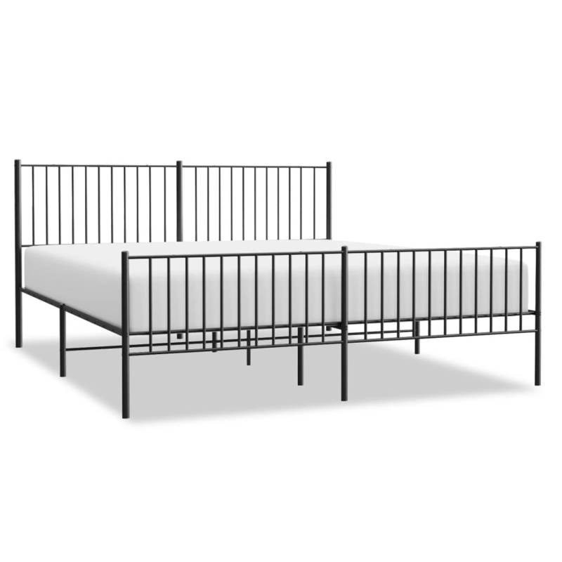 vidaXL Metallbett ohne Matratze mit Fußteil Schwarz 180x200 cm 350886 von VIDAXL