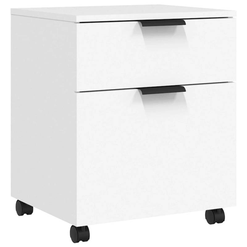 vidaXL Mobiler Aktenschrank mit Rollen Weiß 45x38x54 cm Holzwerkstoff von VIDAXL