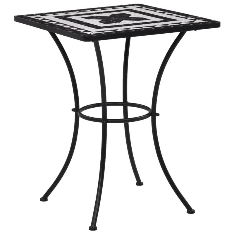 vidaXL Mosaik-Bistrotisch Schwarz und Weiß 60 cm Keramik 46707 von VIDAXL