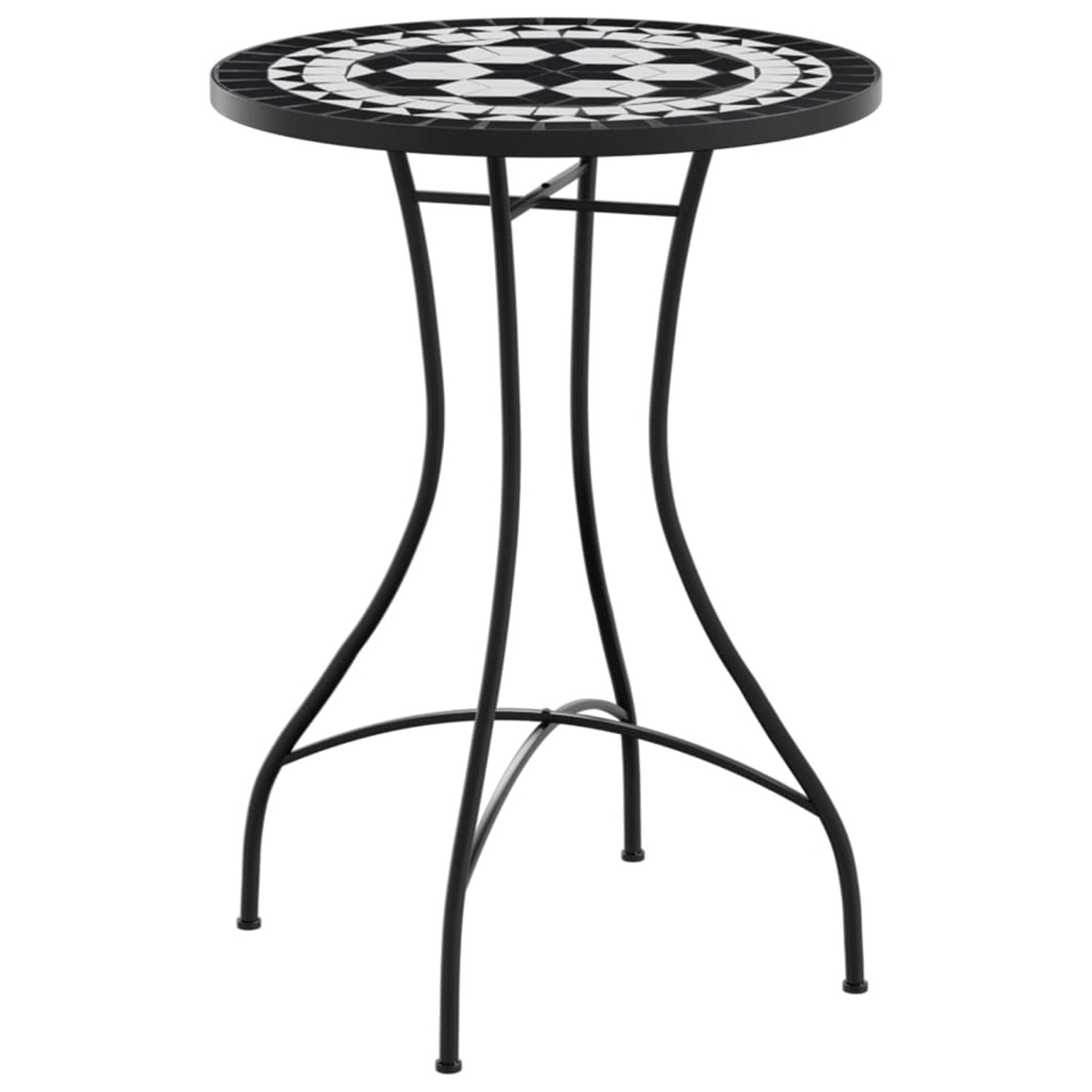 vidaXL Mosaik-Bistrotisch Schwarz und Weiß Ø50x70 cm Keramik 4003400 von VIDAXL
