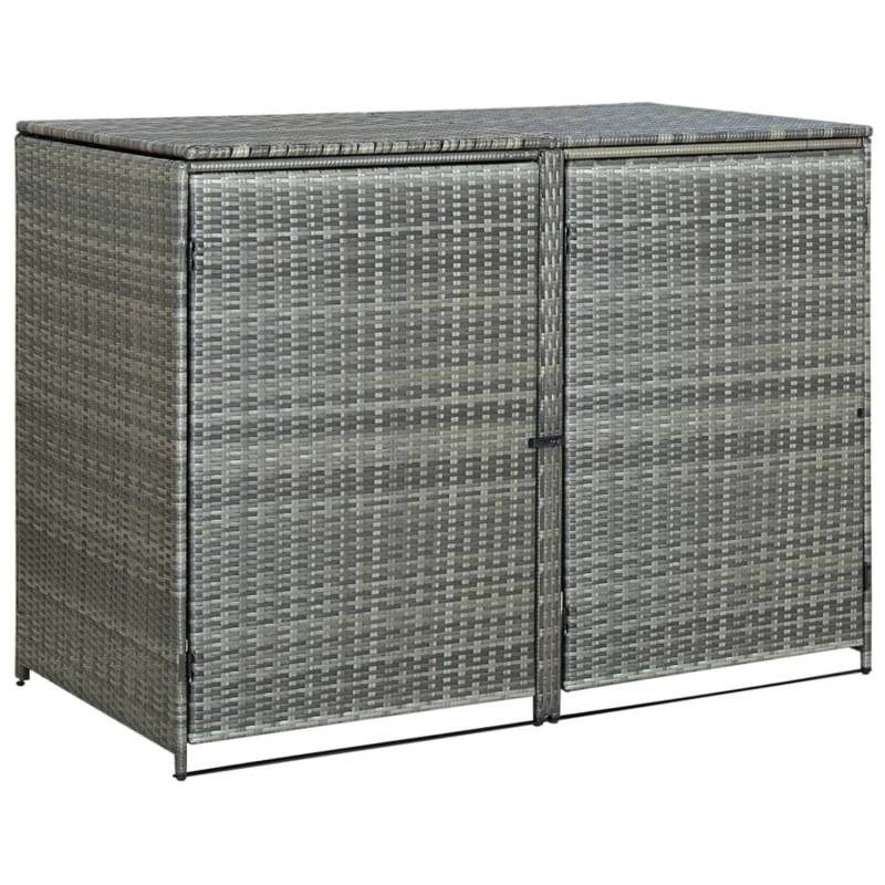 vidaXL Mülltonnenbox für 2 Tonnen Poly Rattan Anthrazit 148x77x111 cm 661222 von VIDAXL