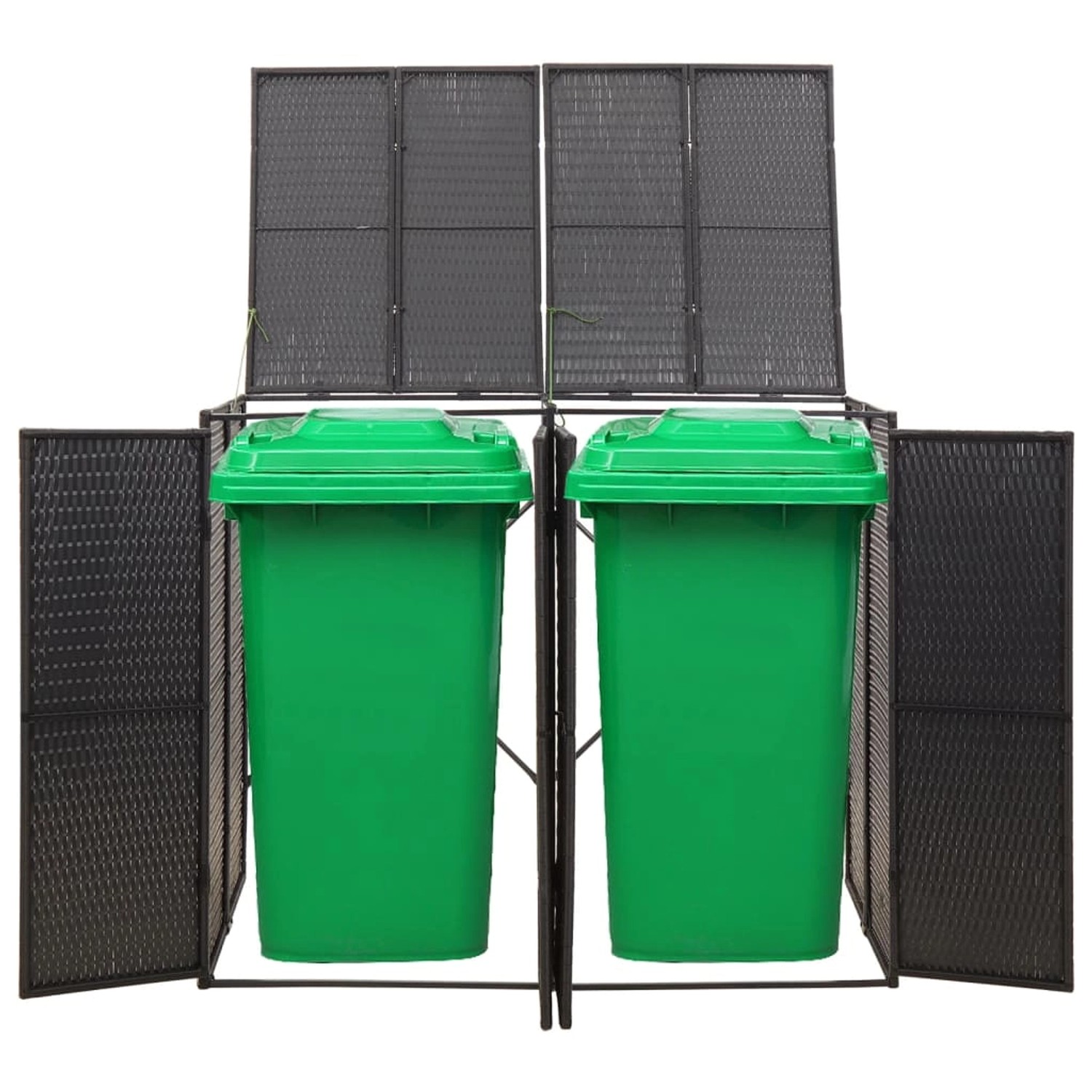 vidaXL Mülltonnenbox für 2 Tonnen Schwarz 140x80x117 cm Poly Rattan vidaXL Mülltonnenbox für 2 Tonnen Schwarz 140x80x117 cm Poly Rattan von VIDAXL