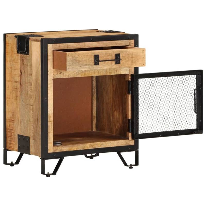 vidaXL Nachttisch 43x30x51 cm Raues Mango-Massivholz von VIDAXL