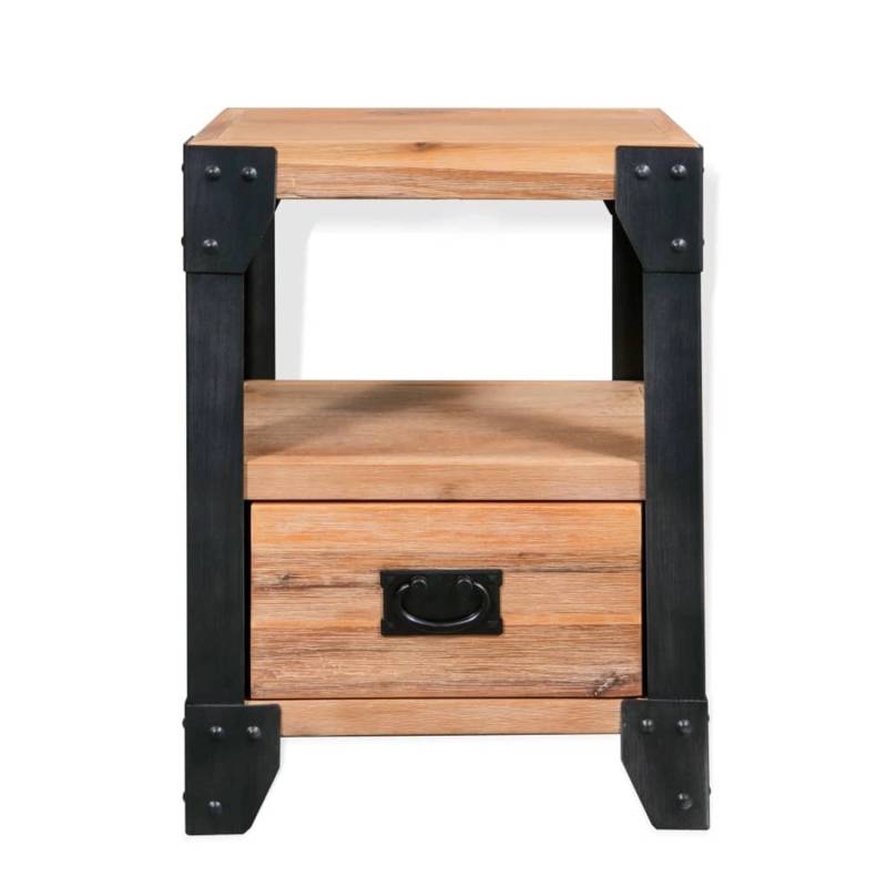 vidaXL Nachttisch Akazienholz Massiv Stahl 40 x 30 x 54 cm von VIDAXL