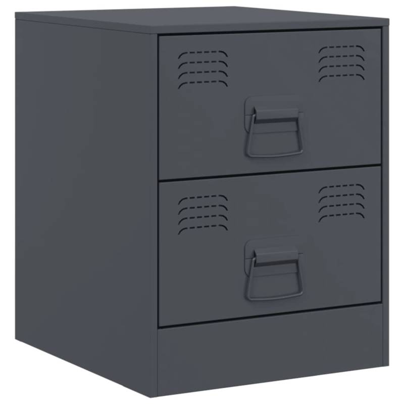 vidaXL Nachttisch Anthrazit 34,5x39x44 cm Stahl Modell 2 von VIDAXL