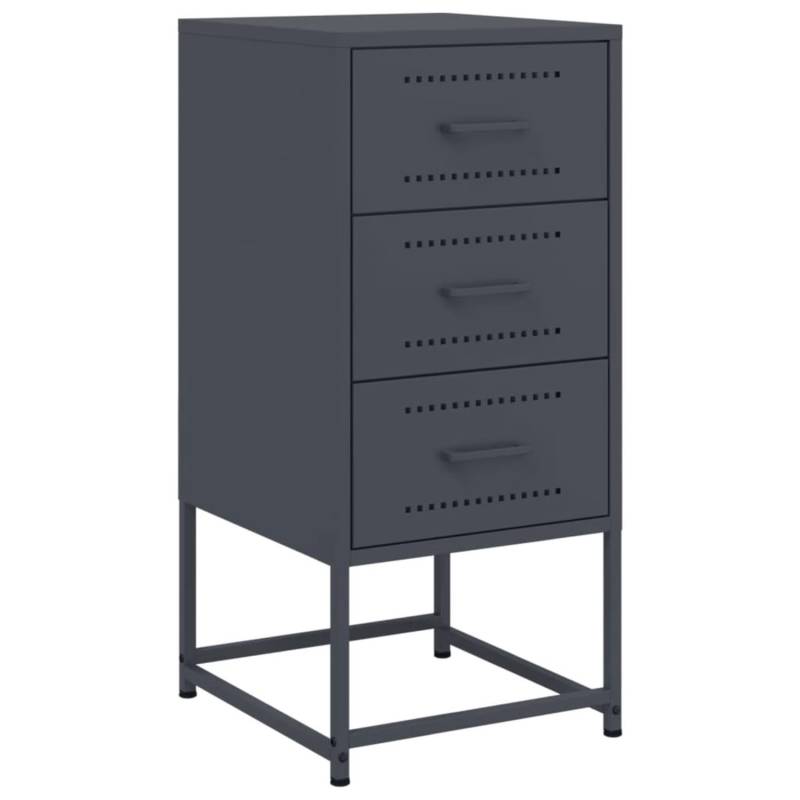 vidaXL Nachttisch Anthrazit 36x39x78 cm Stahl Modell 1 von VIDAXL