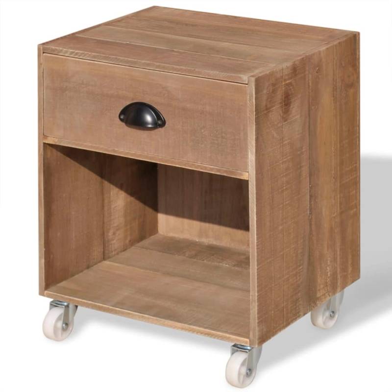 vidaXL Nachttisch Braun 2 Stk Massivholz von VIDAXL