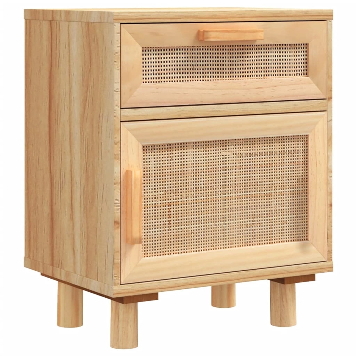 vidaXL Nachttisch Braun Massivholz Kiefer und Natur-Rattan vidaXL Nachttisch Braun Massivholz Kiefer und Natur-Rattan von VIDAXL