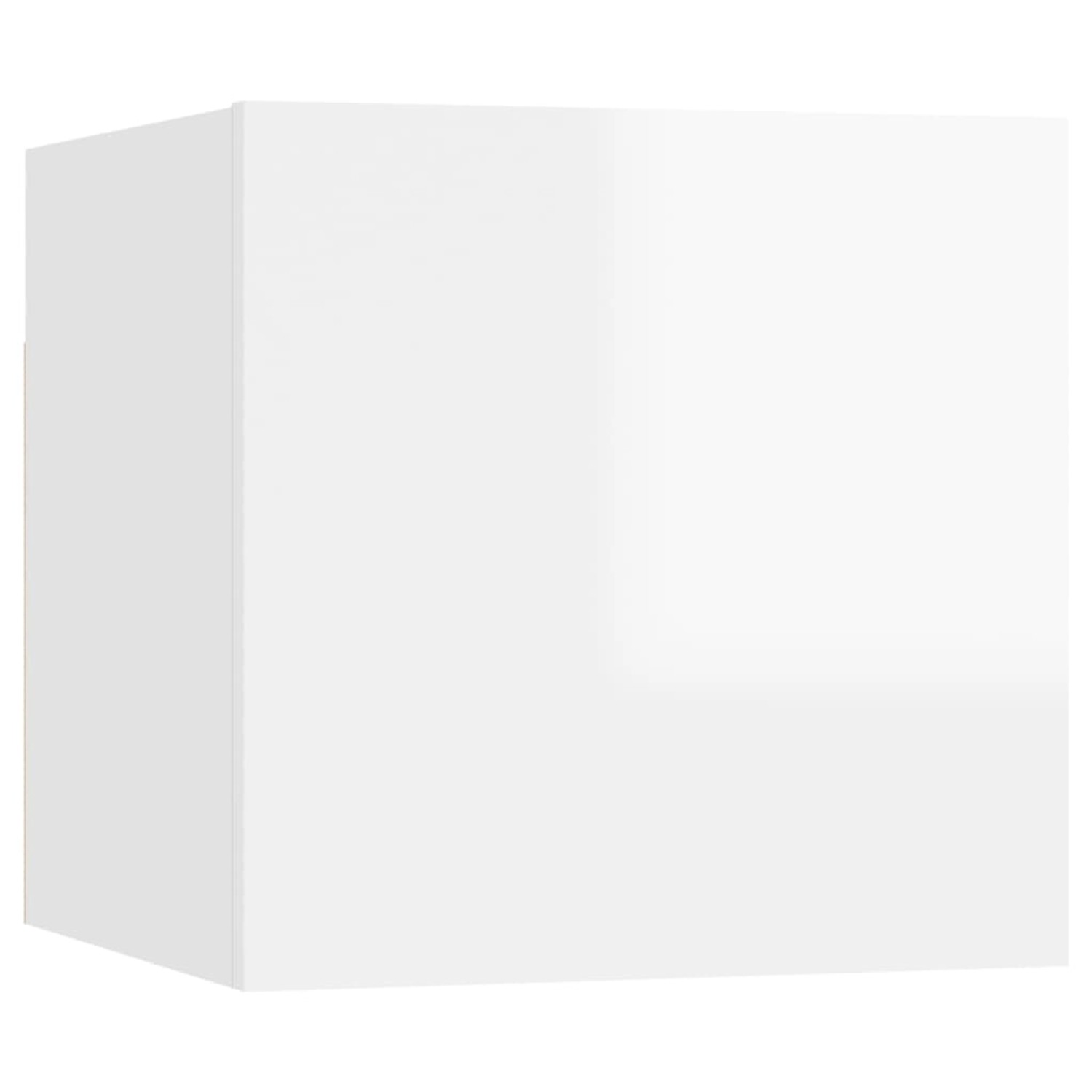 vidaXL Nachttisch Hochglanz-Weiß 30,5x30x30 cm Holzwerkstoff von VIDAXL