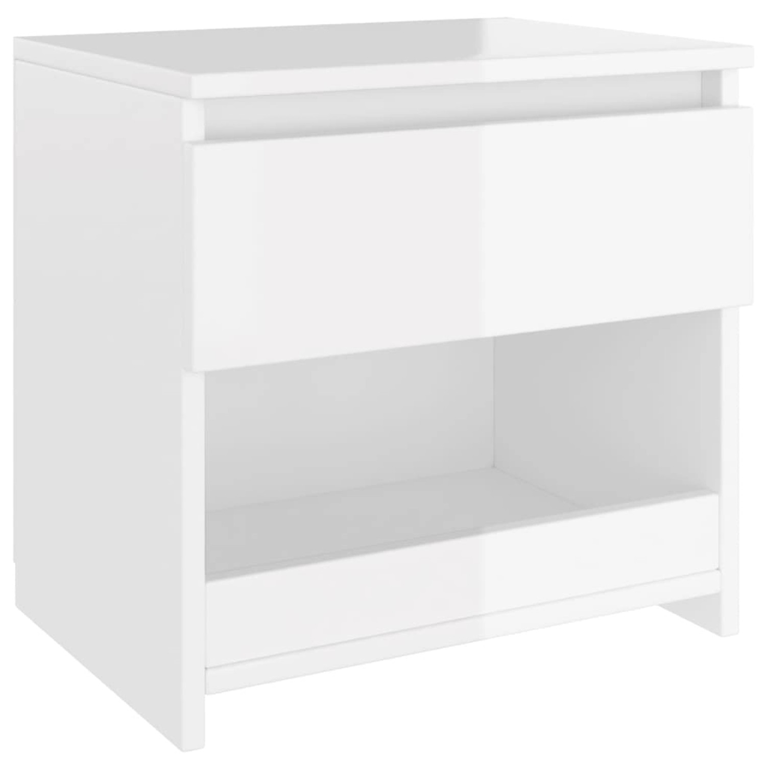 vidaXL Nachttisch Hochglanz-Weiß 40x30x39 cm Holzwerkstoff von VIDAXL