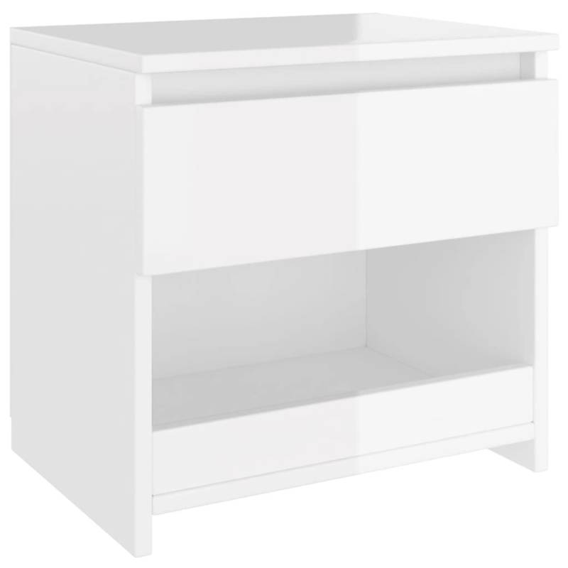 vidaXL Nachttisch Hochglanz-Weiß 40x30x39 cm Holzwerkstoff von VIDAXL
