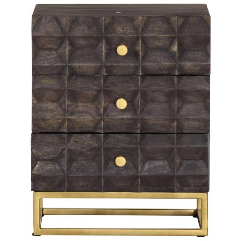 vidaXL Nachttisch Schwarz 40x30x50 cm Massivholz Mango von VIDAXL