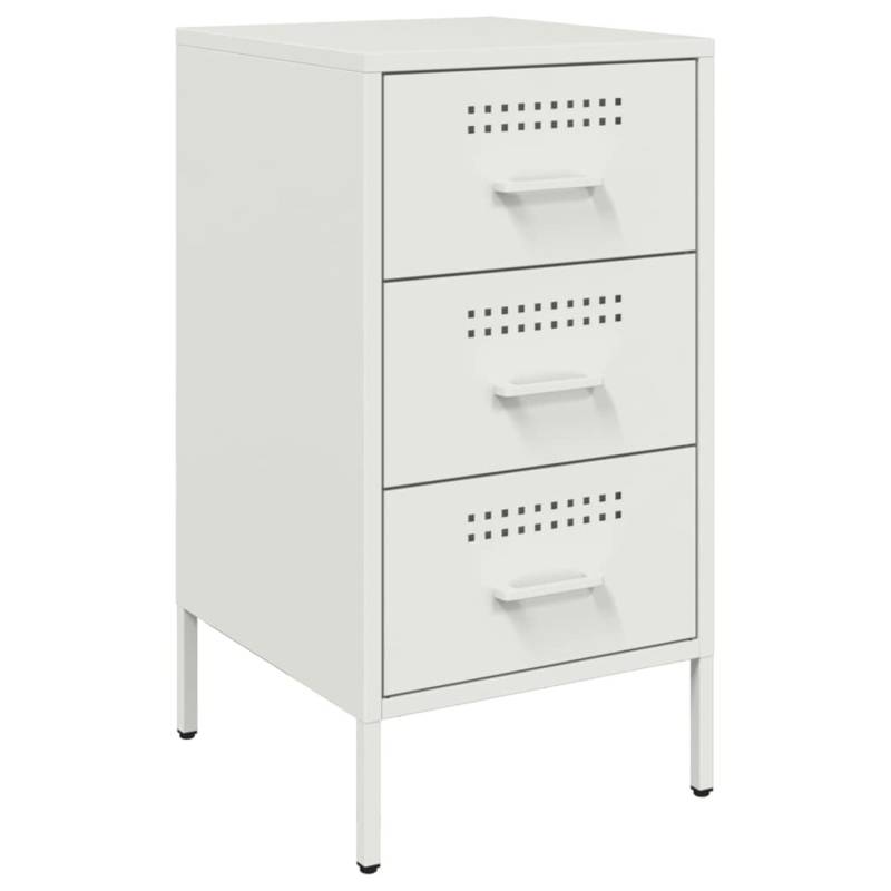 vidaXL Nachttisch Weiß 36x39x68 cm Kaltgewalzter Stahl Modell 1 von VIDAXL