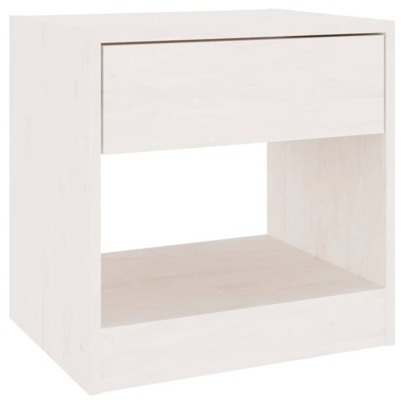 vidaXL Nachttisch Weiß 40x31x40 cm Massivholz Kiefer von VIDAXL