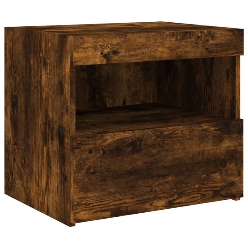 vidaXL Nachttisch mit LED-Leuchten Räuchereiche 50x40x45 cm von VIDAXL