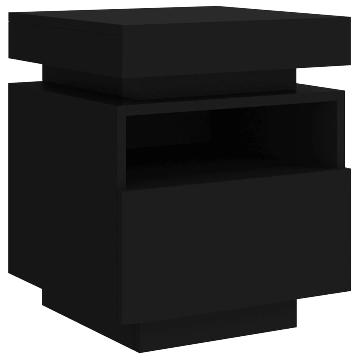 vidaXL Nachttisch mit LED-Leuchten Schwarz 40x39x48,5 cm vidaXL Nachttisch mit LED-Leuchten Schwarz 40x39x48,5 cm von VIDAXL