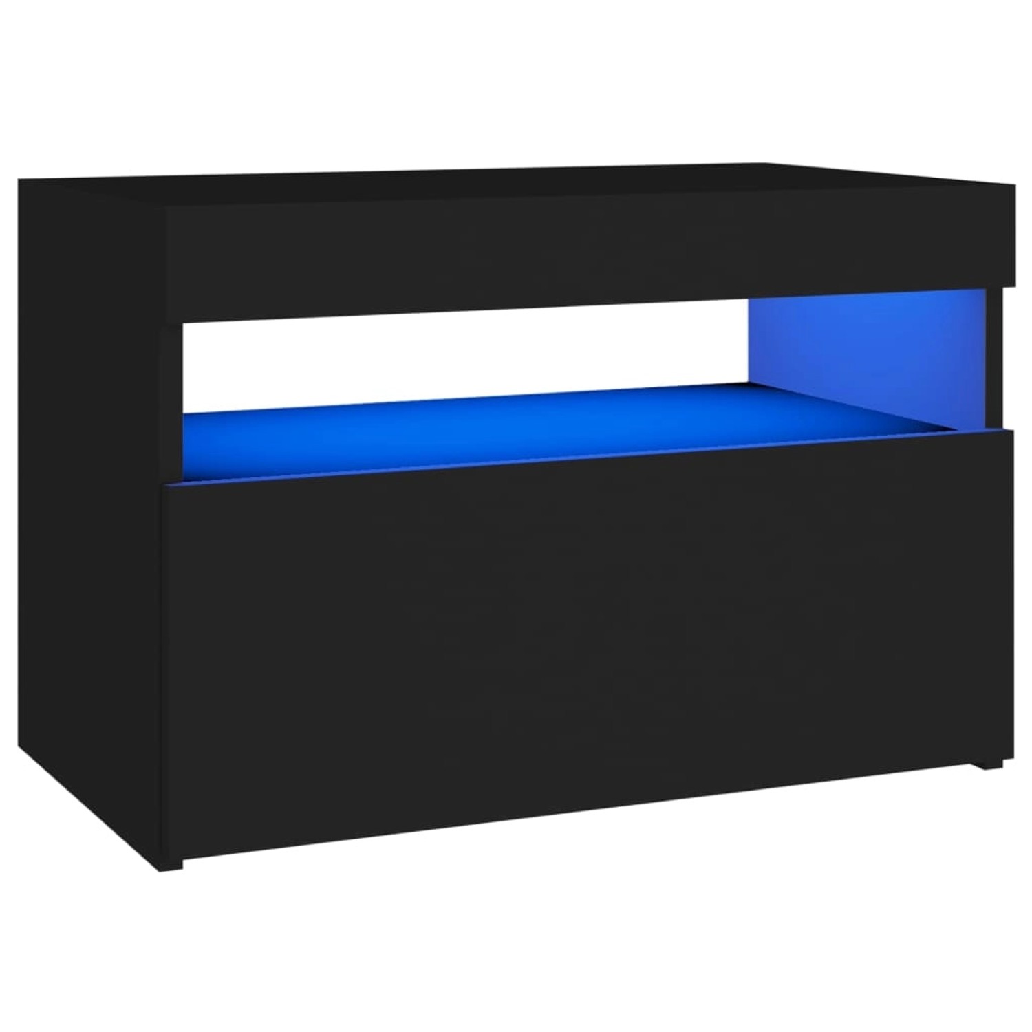 vidaXL Nachttisch mit LED-Leuchten Schwarz 60x35x40 cm Holzwerkstoff vidaXL Nachttisch mit LED-Leuchten Schwarz 60x35x40 cm Holzwerkstoff von VIDAXL