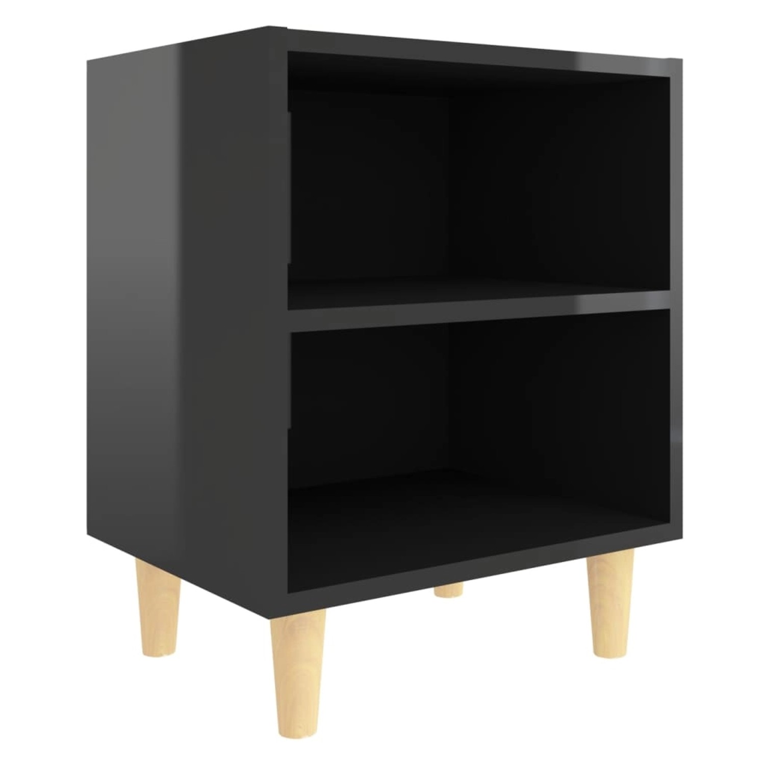 vidaXL Nachttisch mit Massivholz-Beinen Hochglanz-Schwarz 40x30x50 cm vidaXL Nachttisch mit Massivholz-Beinen Hochglanz-Schwarz 40x30x50 cm von VIDAXL