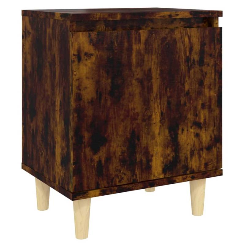 vidaXL Nachttisch mit Massivholz-Beinen Räuchereiche 40x30x50 cm Modell 1 von VIDAXL