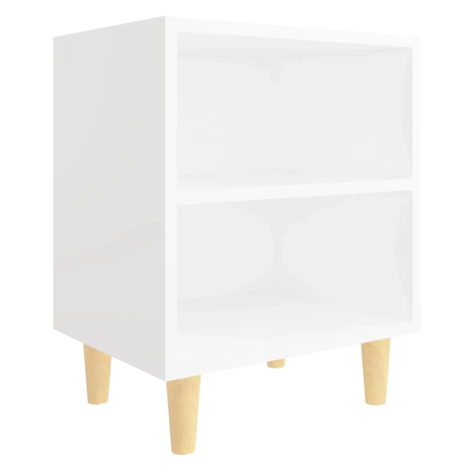 vidaXL Nachttisch mit Massivholz-Beinen Weiß 40x30x50 cm von VIDAXL