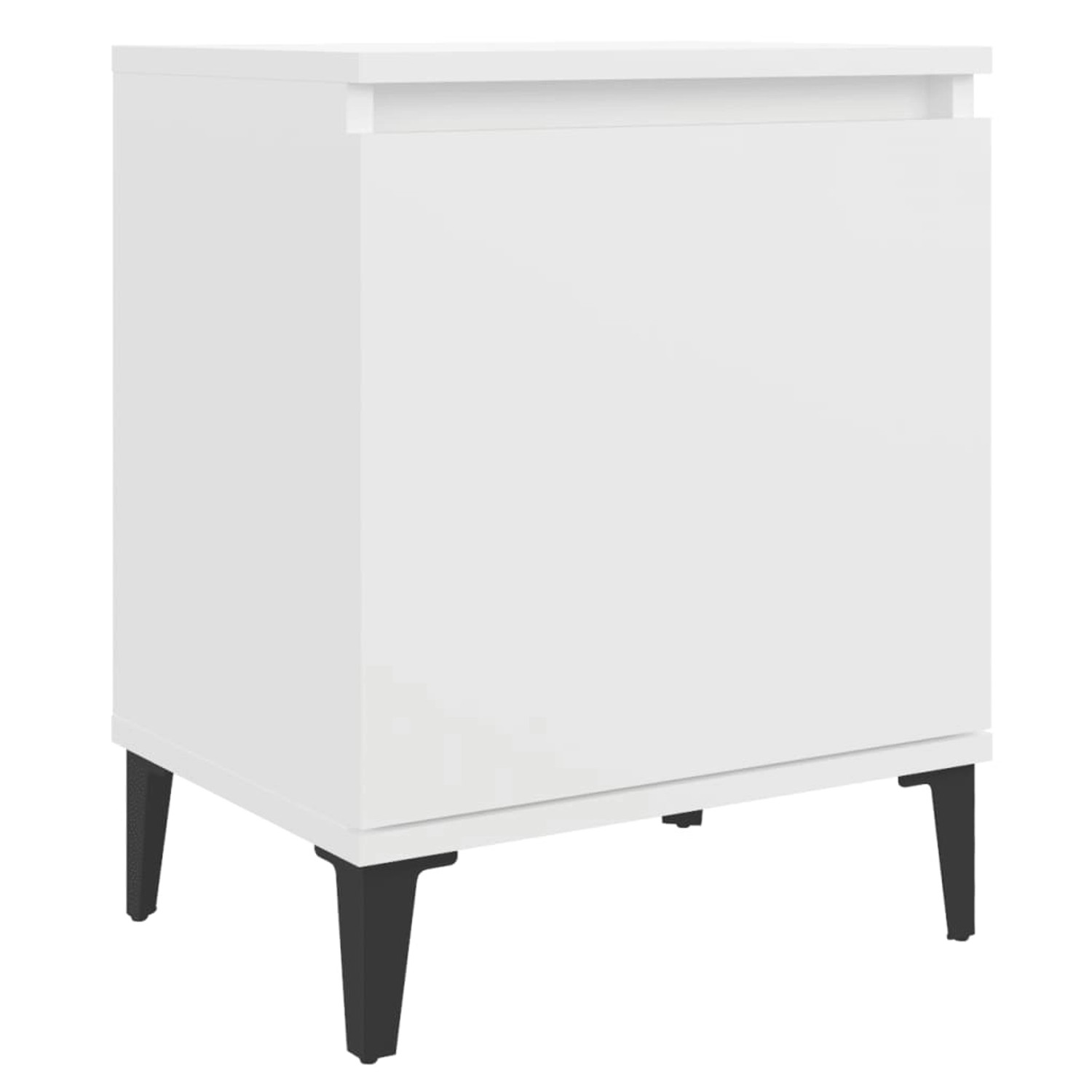 vidaXL Nachttisch mit Metallbeinen Weiß 40x30x50 cm Modell 1 von VIDAXL