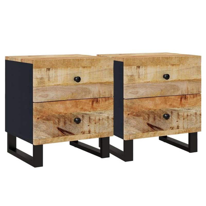 vidaXL Nachttische 2 Stk 40x33x46 cm Massivholz Mango Modell 9 von VIDAXL