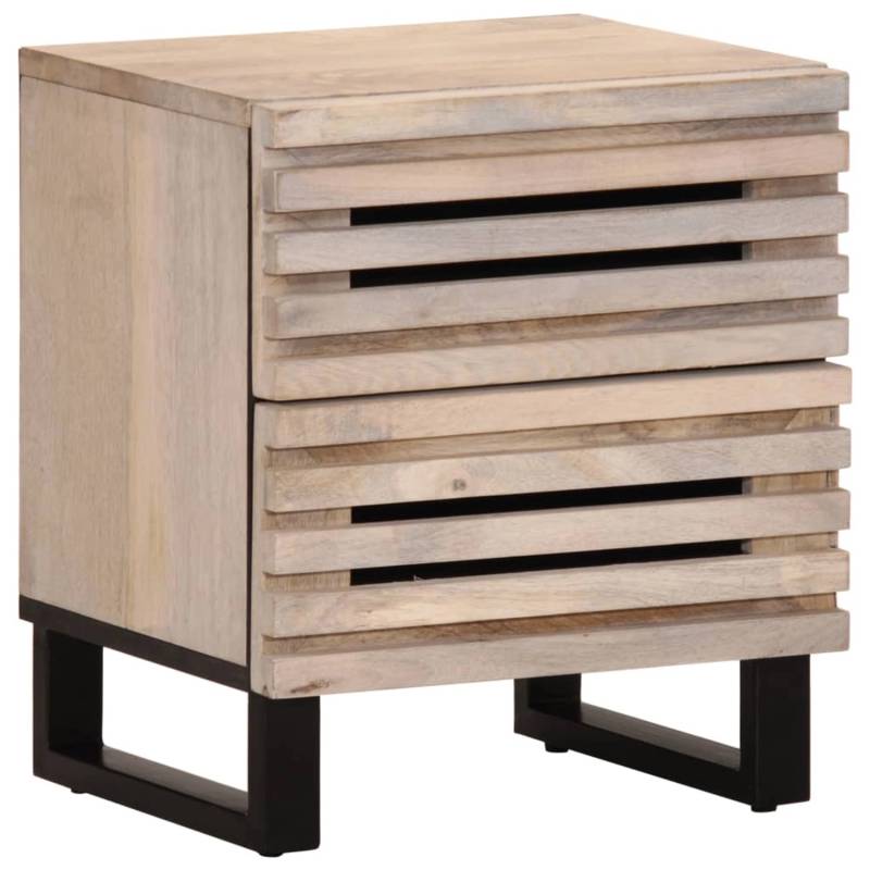 vidaXL Nachttische 2 Stk 40x34x46 cm Gebleichtes Massivholz Mango Modell 2 von VIDAXL