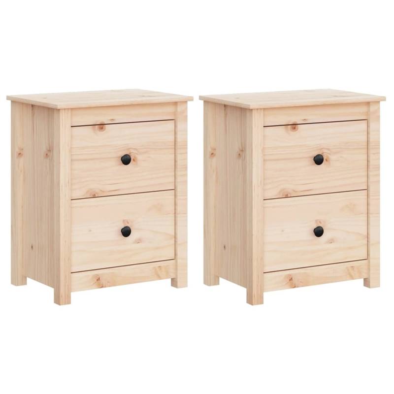 vidaXL Nachttische 2 Stk 50x35x61,5 cm Massivholz Kiefer von VIDAXL