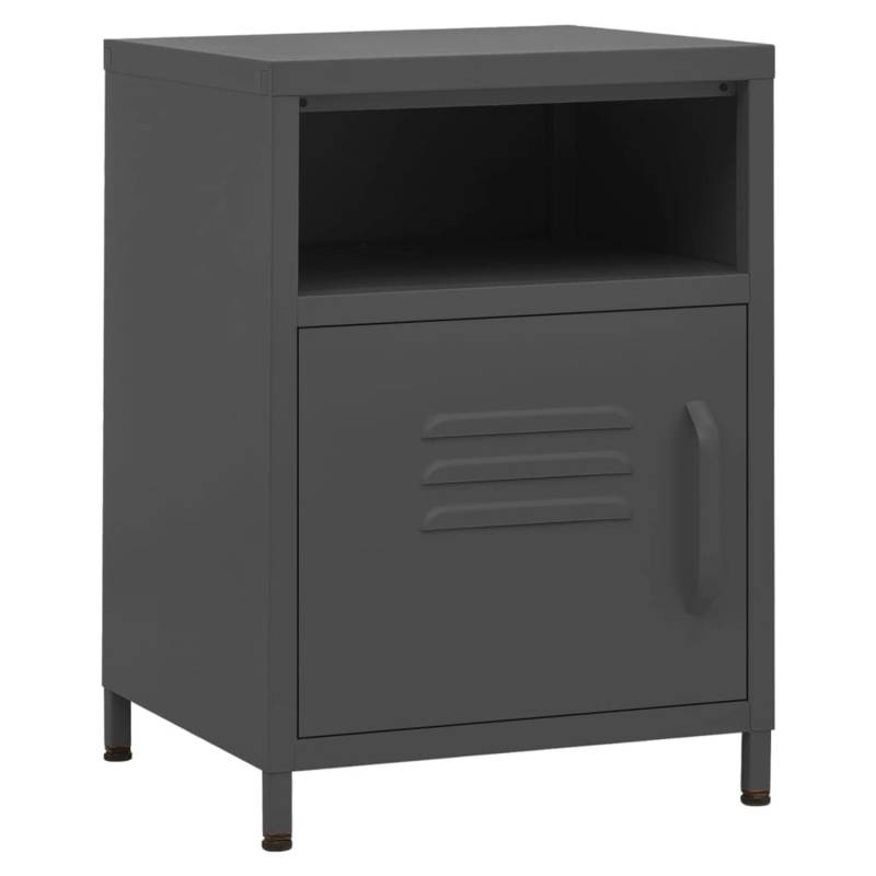 vidaXL Nachttische 2 Stk Anthrazit 35x35x51 cm Stahl Modell 1 von VIDAXL
