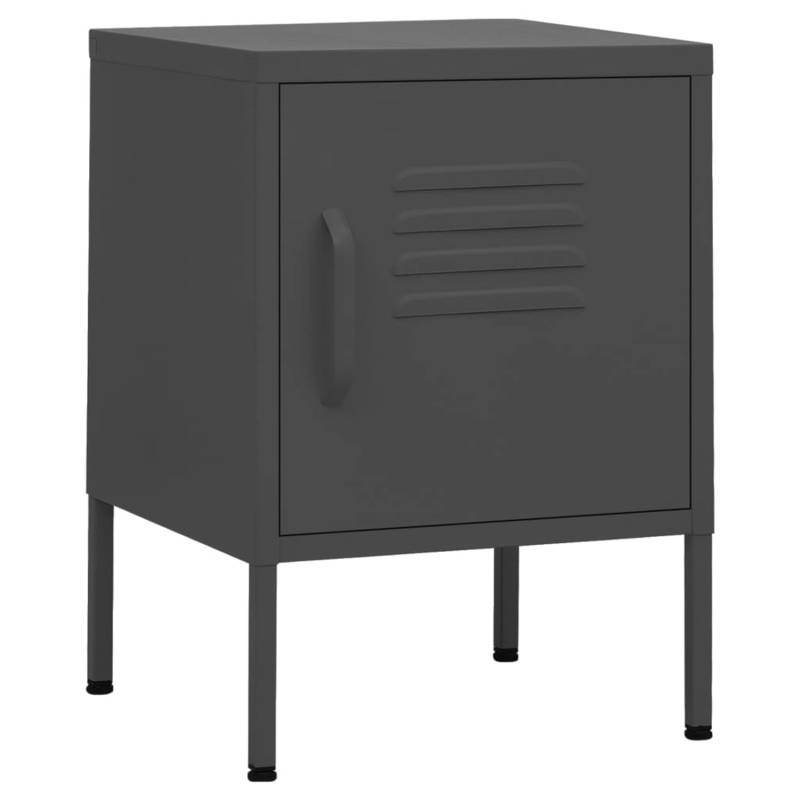 vidaXL Nachttische 2 Stk Anthrazit 35x35x51 cm Stahl von VIDAXL
