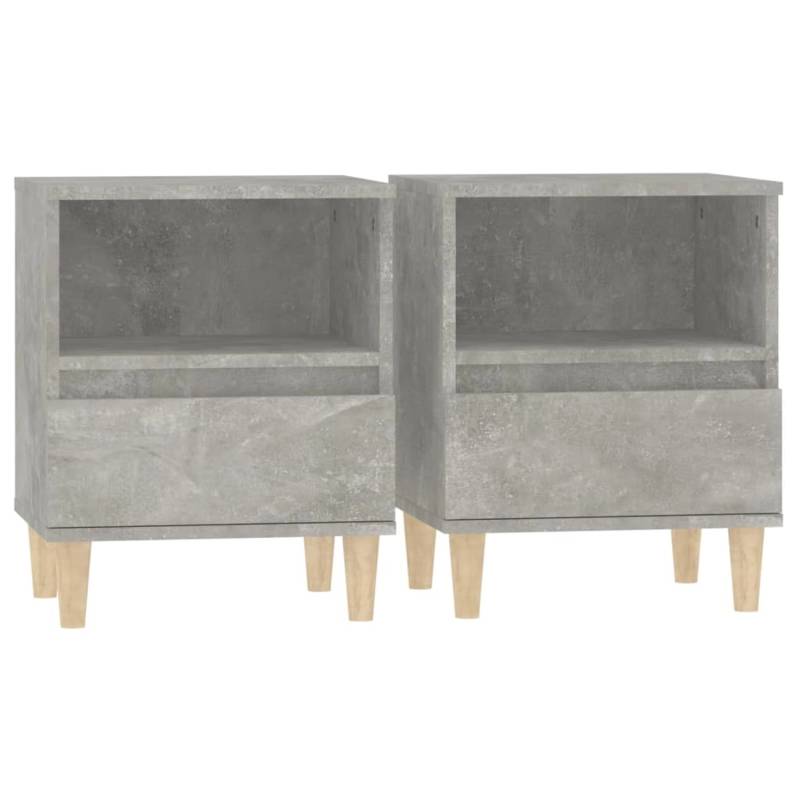 vidaXL Nachttische 2 Stk Betongrau 40x35x50 cm Modell 3 von VIDAXL