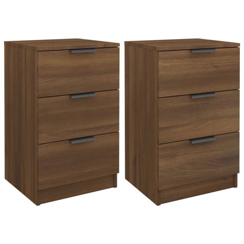 vidaXL Nachttische 2 Stk Braun Eiche 40x36x65 cm von VIDAXL