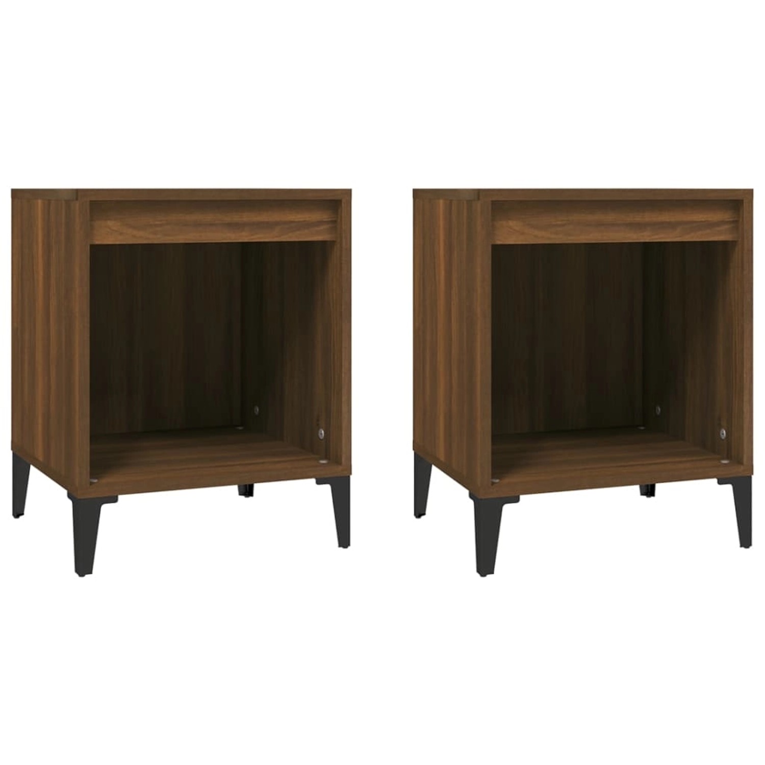 vidaXL Nachttische 2 Stk Braun Eichen-Optik 40x35x50 cm Modell 1 von VIDAXL
