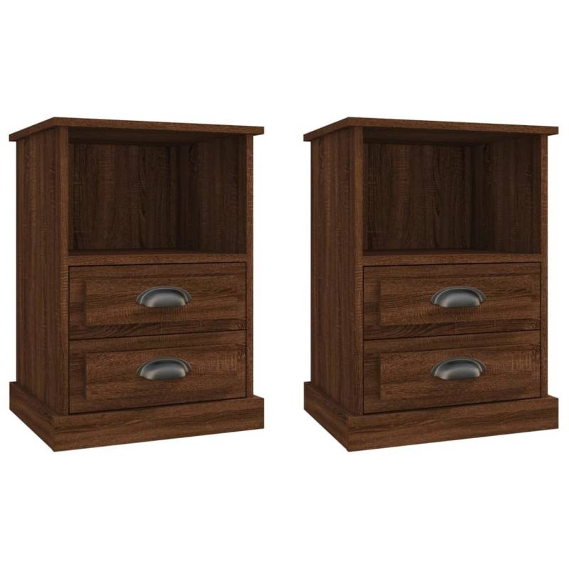 vidaXL Nachttische 2 Stk Braun Eichen-Optik 43x36x60 cm von VIDAXL