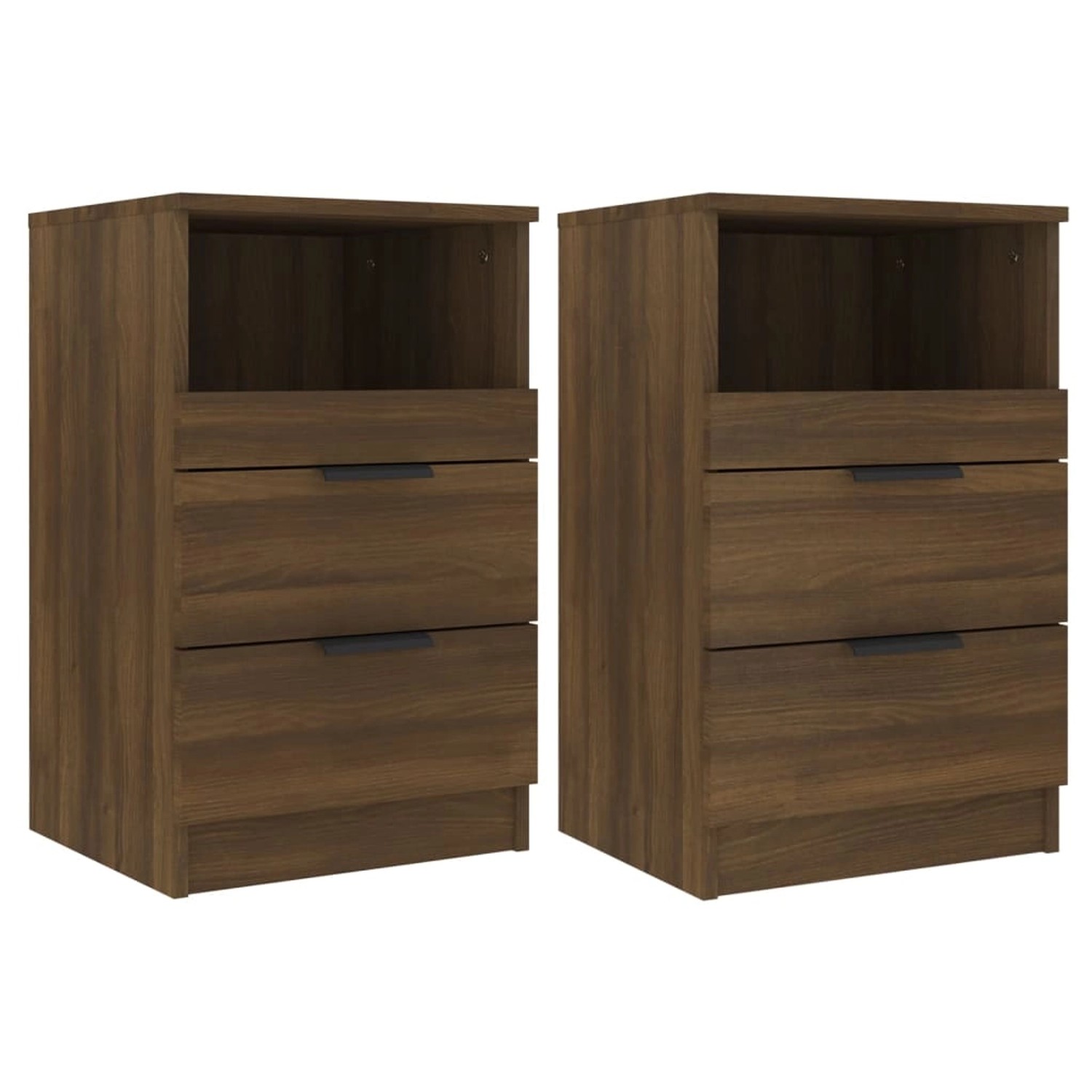 vidaXL Nachttische 2 Stk Braun Eichen-Optik Holzwerkstoff Modell 5 vidaXL Nachttische 2 Stk Braun Eichen-Optik Holzwerkstoff Modell 5 von VIDAXL