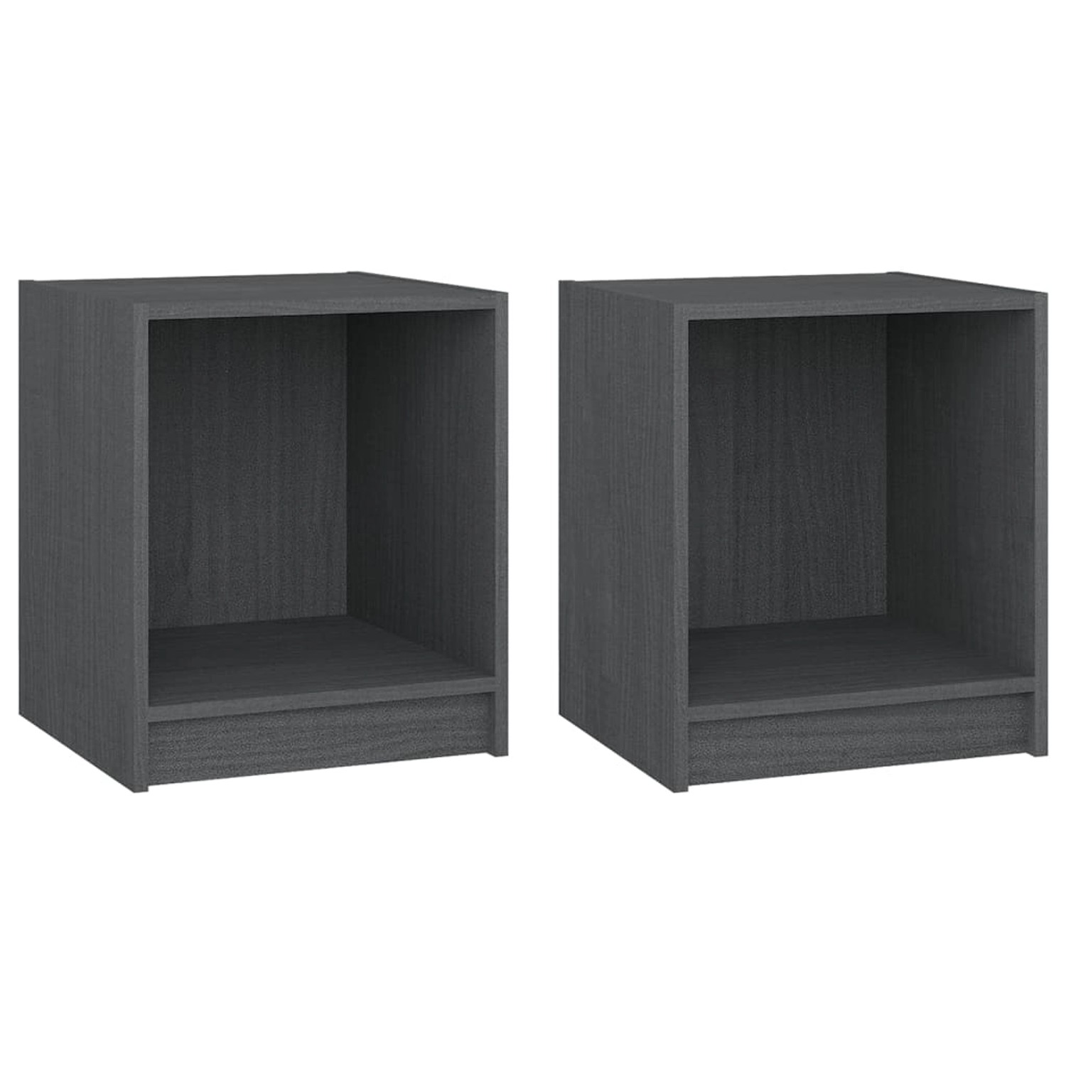 vidaXL Nachttische 2 Stk Grau 35,5x33,5x41,5 cm Massivholz Kiefer vidaXL Nachttische 2 Stk Grau 35,5x33,5x41,5 cm Massivholz Kiefer von VIDAXL