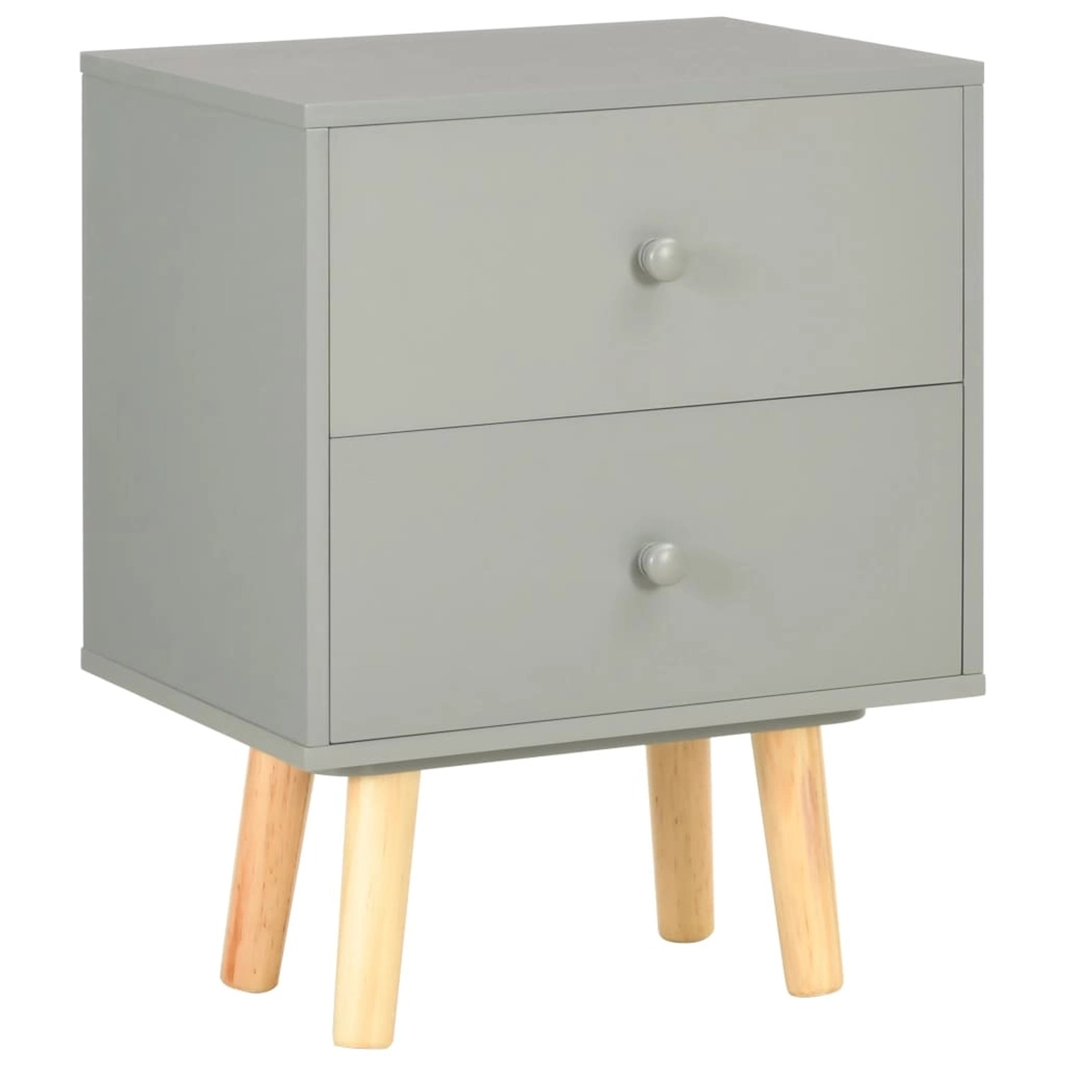 vidaXL Nachttische 2 Stk Grau 40 x 30 x 50 cm Kiefer Massivholz von VIDAXL