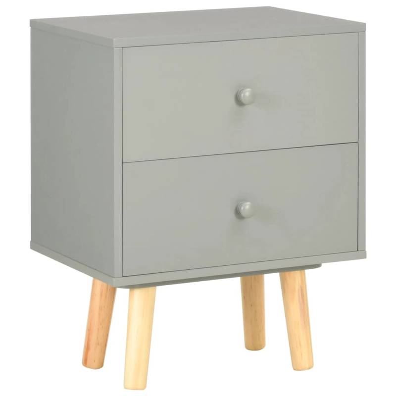 vidaXL Nachttische 2 Stk Grau 40 x 30 x 50 cm Kiefer Massivholz von VIDAXL