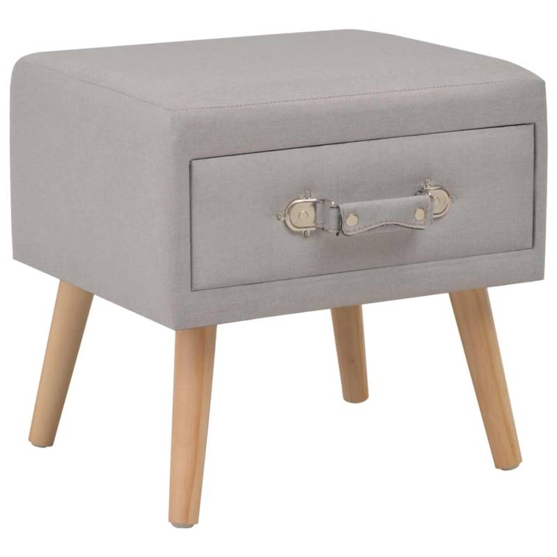 vidaXL Nachttische 2 Stk Grau 40 x 35 x 40 cm Stoff von VIDAXL