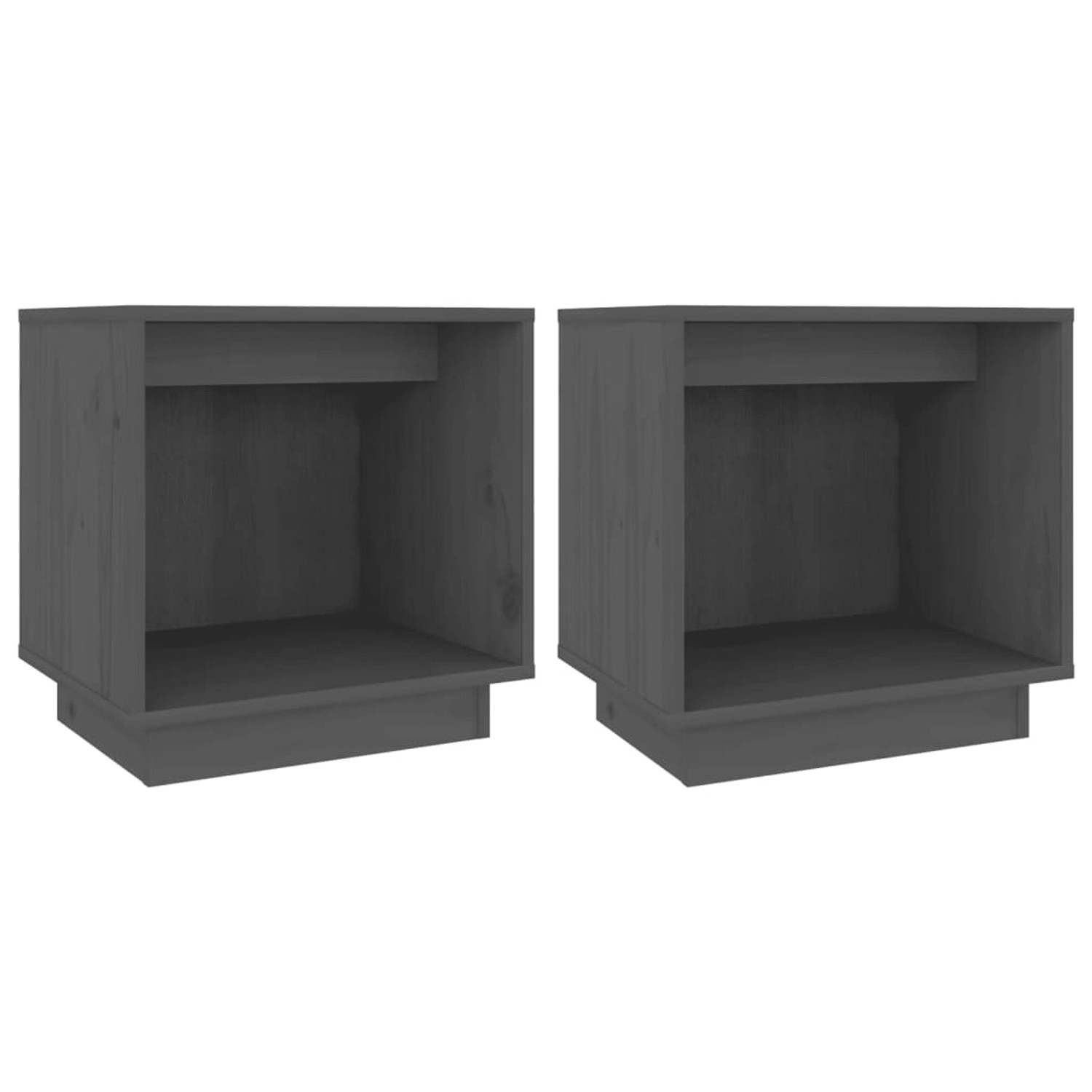 vidaXL Nachttische 2 Stk Grau 40x30x40 cm Massivholz Kiefer Modell 1 vidaXL Nachttische 2 Stk Grau 40x30x40 cm Massivholz Kiefer Modell 1 von VIDAXL