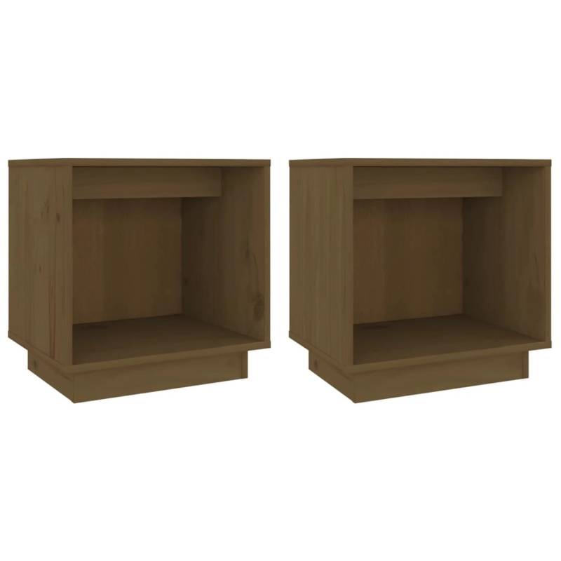 vidaXL Nachttische 2 Stk Honigbraun 40x30x40 cm Massivholz Kiefer Modell 1 von VIDAXL